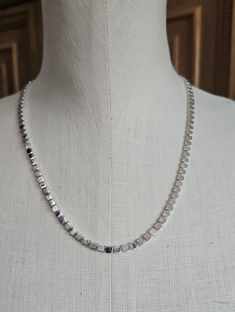 Miranda Frye Classic Silver Square-Link Necklace - Polished Silver
